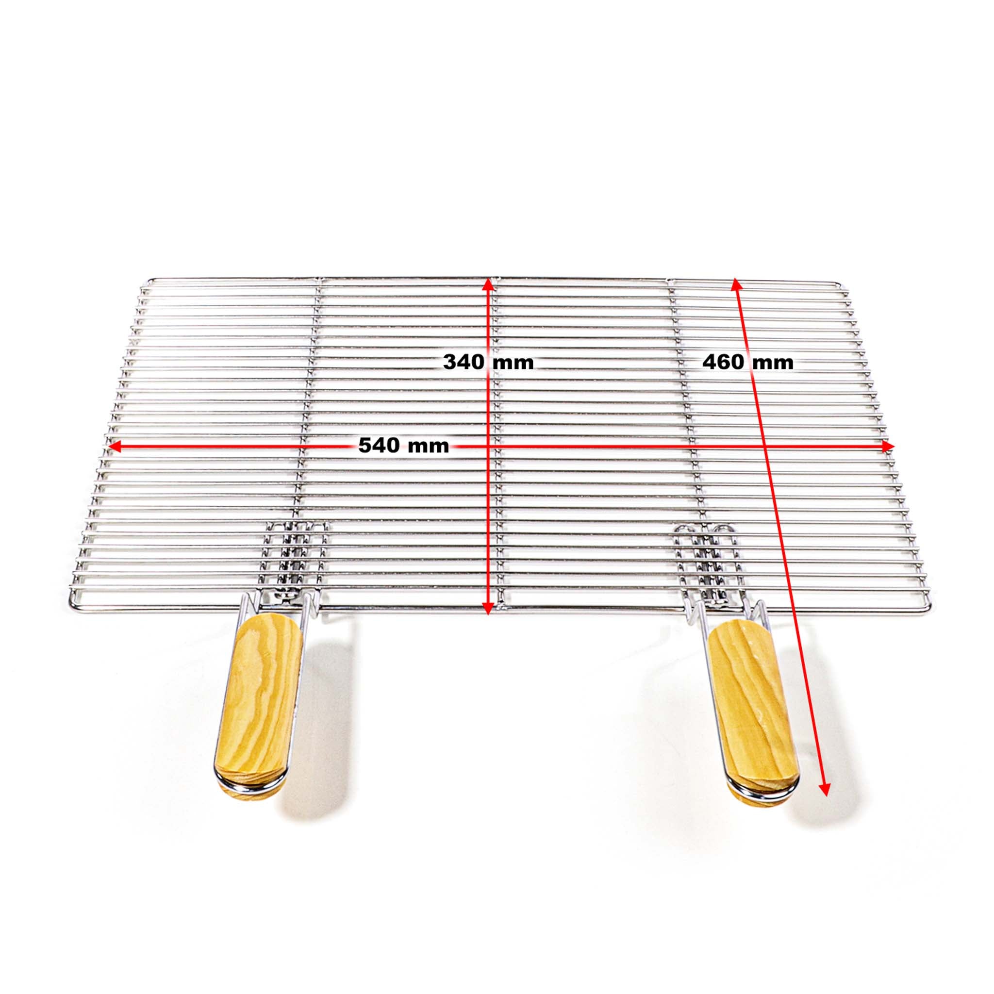 Griglia rettangolare per BBQ 54x34 cm In acciaio inox con manici Per grill a gas, a sfera ecc