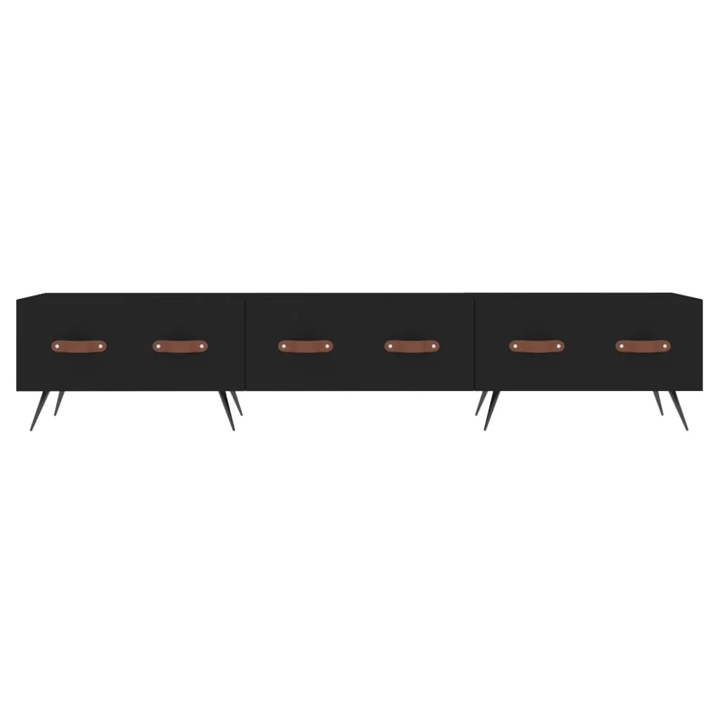 Mobile TV multimediale mensola TV credenza TV sala da pranzo soggiorno camera da letto 150 x 36 x 30 cm legno ingegnerizzato nero 02_0026032