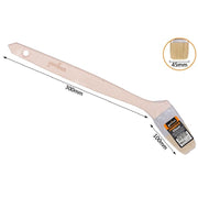 Trade Shop - Pennello Piatto 45 Mm Obliquo Manico In Legno Lungo Collo Angolare Pittura 90241 -