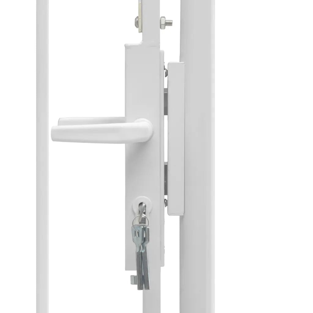 Cancello da Giardino Woerden in Acciaio 1x1,25m Bianco 143064