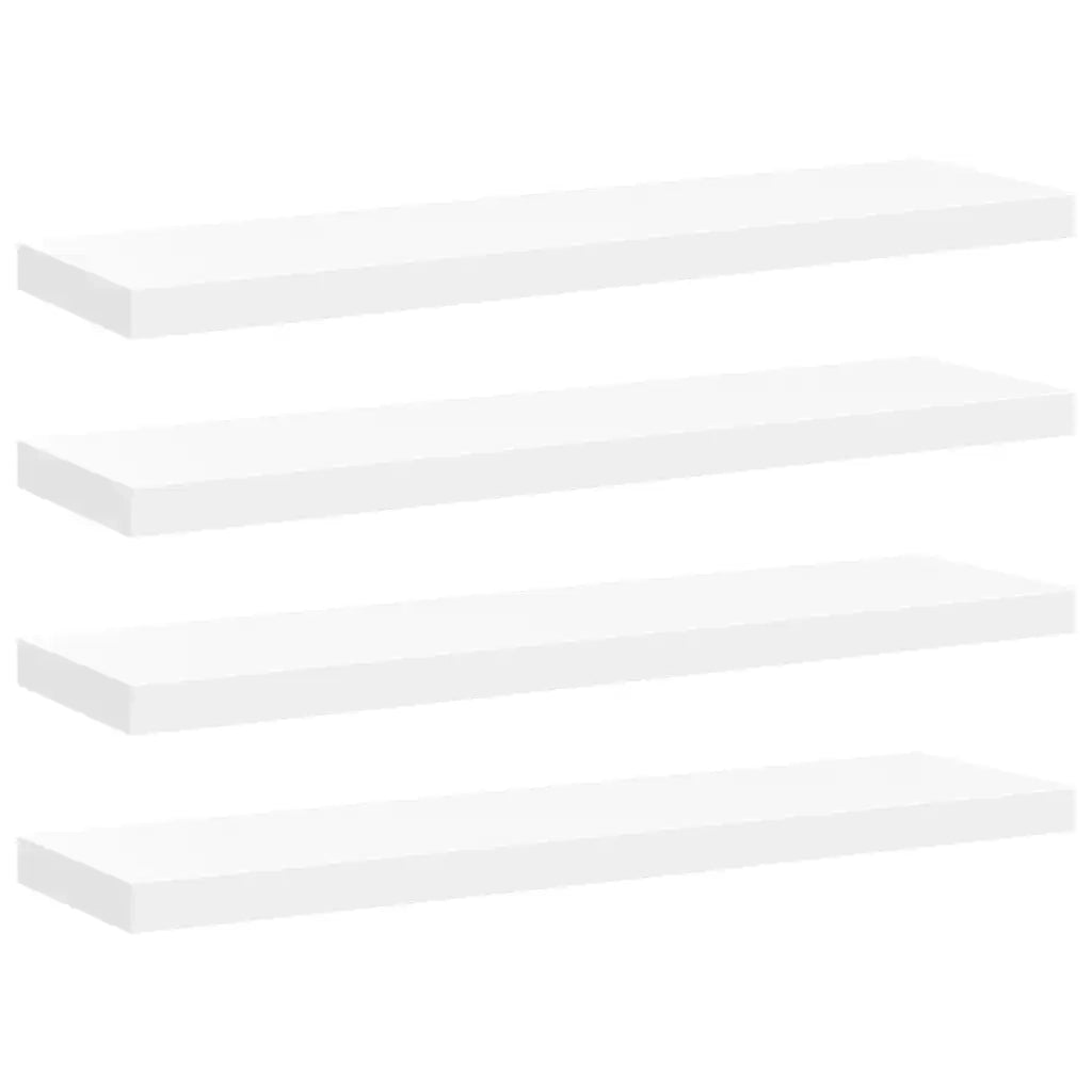 Scaffali a Parete 4 pz Bianchi 90x23,5x3,8 cm in MDF 323819