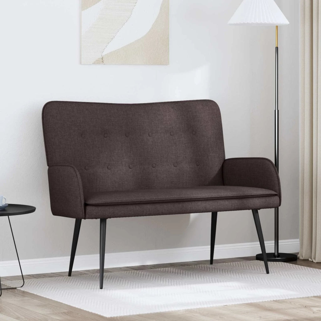Divano a 2 Posti Marrone Scuro 115 x 61 x 87 cm Tessuto 42028906