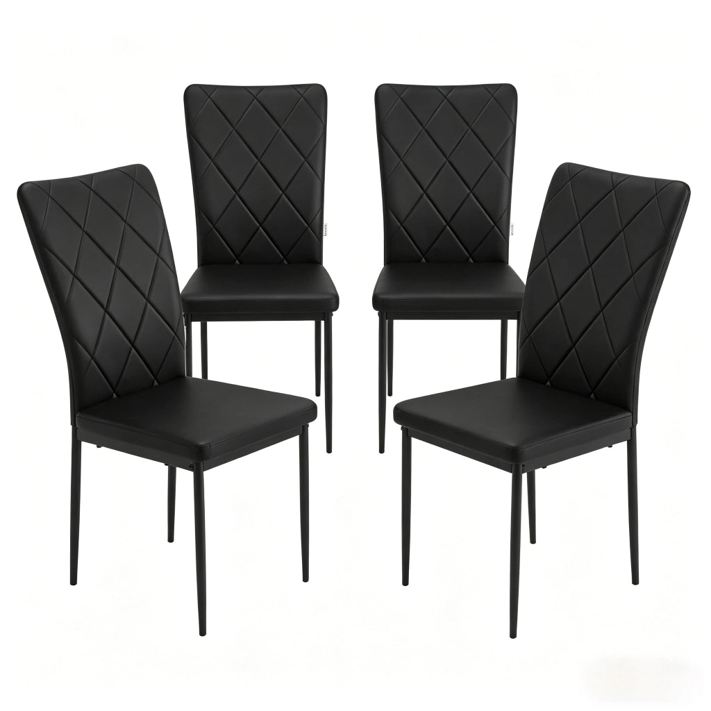 SEDIA da pranzo ergonomica 42 x 94,5 x 59 cm pelle sintetica nera Set da 4 pezzi
