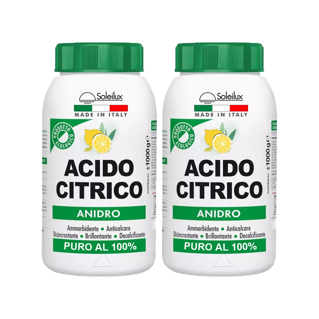 2X Acido Citrico Anidro 1kg Prodotto Ecologico