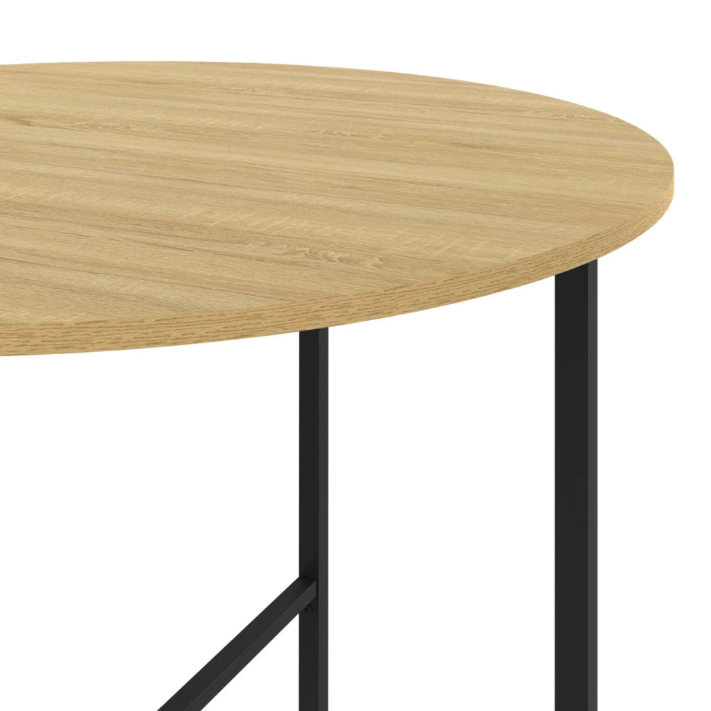 IDMarket - DETROIT mesa de comedor redonda 4 personas diseño industrial 80 cm