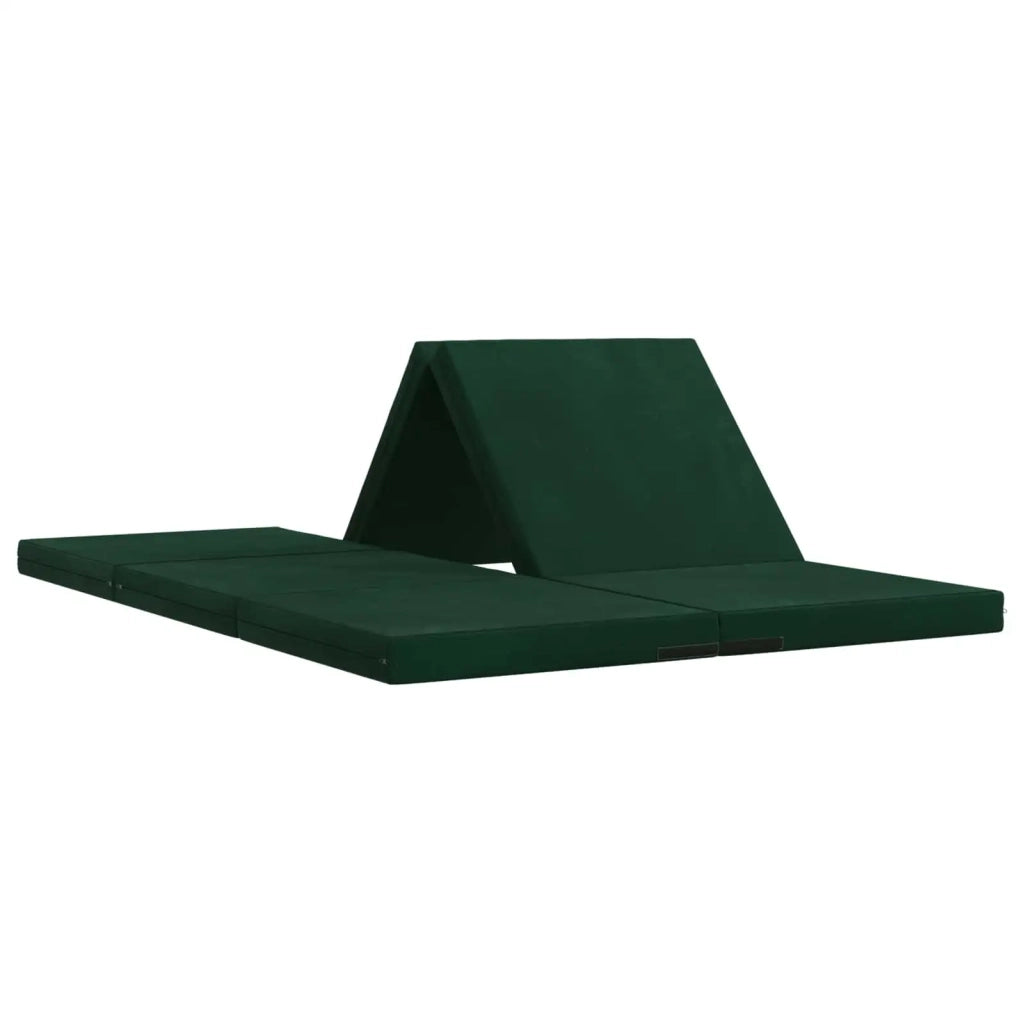 Divano Letto Pieghevole 140 x 67 x 15 cm Verde Scuro 900277