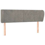 Testiera | Testata ad Orecchio Grigio Chiaro 147x23x78/88 cm in Velluto