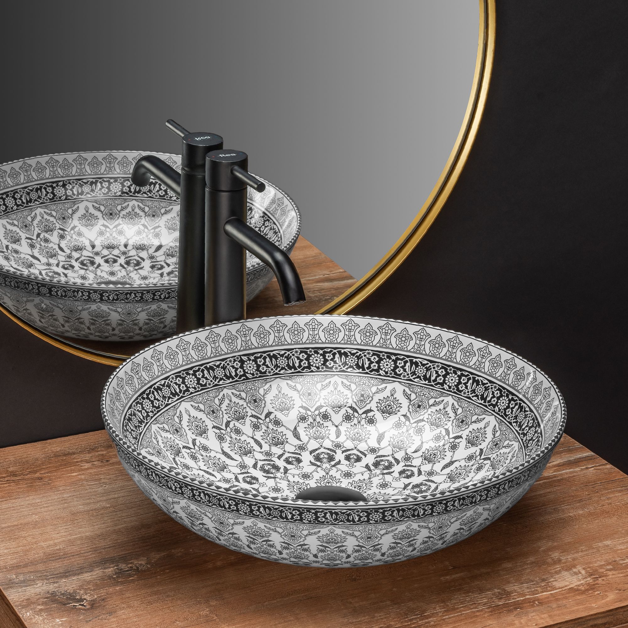 Lavabo Da Appoggio Rea Arte Dark Grey
