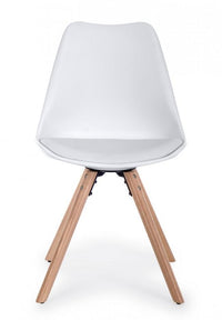 Set 4 Sedie 54x49x83,5 cm in Similpelle Bianco