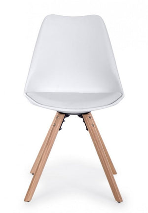 Set 4 Sedie 54x49x83,5 cm in Similpelle Bianco