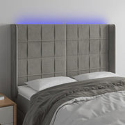 Testiera a LED Grigio Chiaro 147x16x118/128 cm in Velluto 3124096