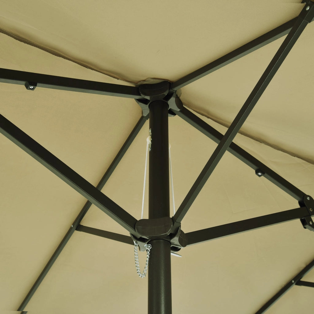 Ombrellone da Giardino Doppio Tetto 4,6x2,7 m  Roland Ecrù