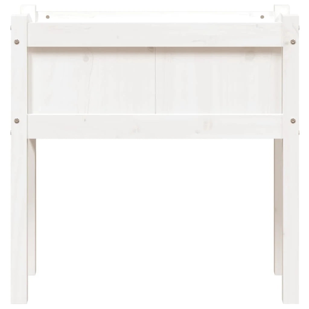 Fioriera rialzata per piante fiori giardino terrazze con gambe 70 x 31 x 70 cm legno di pino massiccio bianco 02_0038873