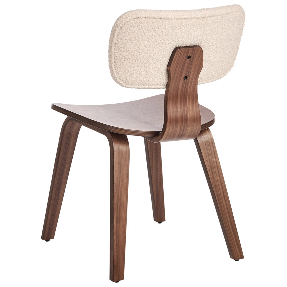 Set di 2 sedie da pranzo in legno scuro e tessuto boucle di poliestere beige Gambe in legno di betulla Stile tradizionale retrò