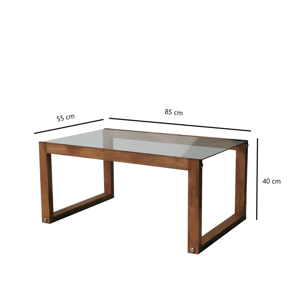 Aldino, Tavolino da Salotto Portariviste, 85x55x40h cm Marrone Quercia