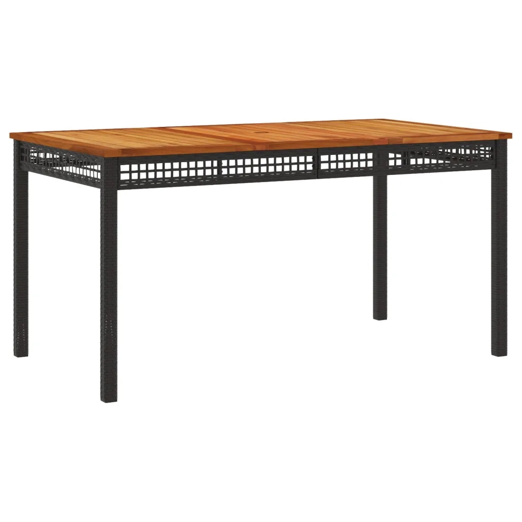 Set da Pranzo da Giardino 4 pz con Cuscini Nero in Polyrattan