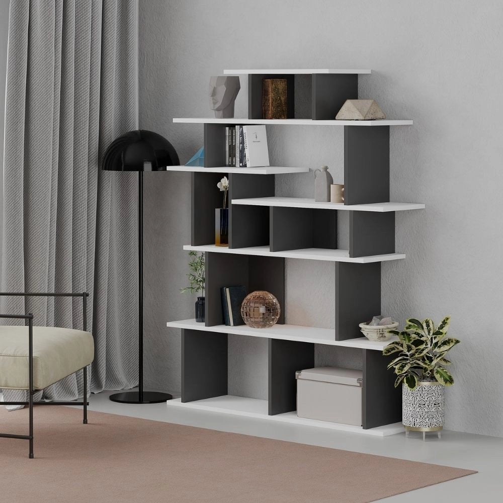 Libreria design Apollon 120x149 colore bianco antracite