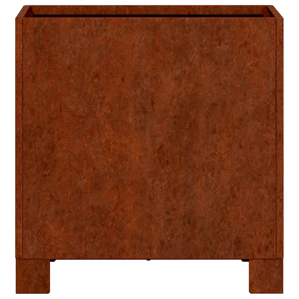 Fioriere con Gambe 2pz Ruggine 30x30x30 cm Acciaio Corten 823679