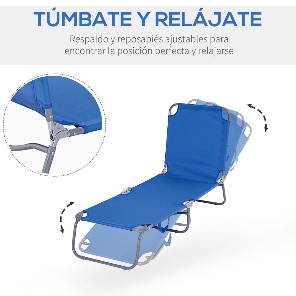 Sedia a sdraio pieghevole con schienale regolabile ¨C zephmum ¨C 187x55x24 cm blu