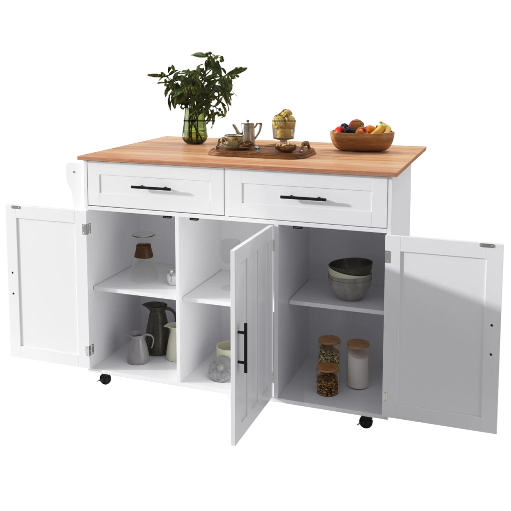 Tavolo da Pranzo Pieghevole con Ante e Cassetti ¨C MINIMAL ¨C Bianco 129x46x91,5 cm