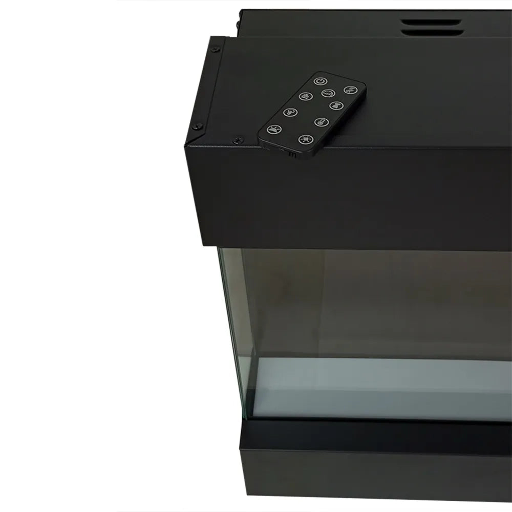 Tempo Style - Camino elettrico a parete e da incasso VELAR | Stufa ventilata da 750W/1500W a basso consumo (Nero, 182cm)