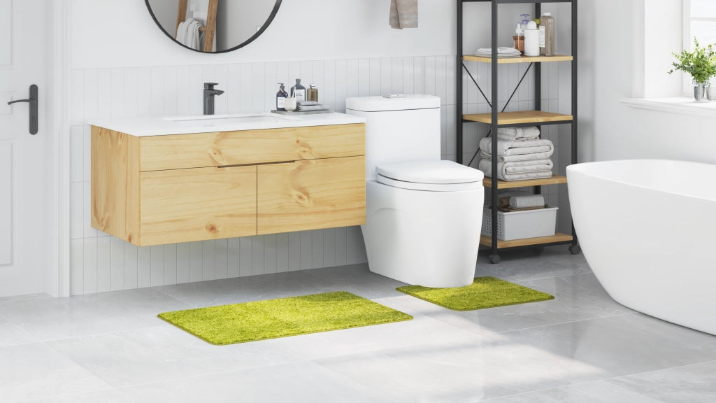 Set di 2 tappetini da bagno  Verde in polipropilene antiscivolo