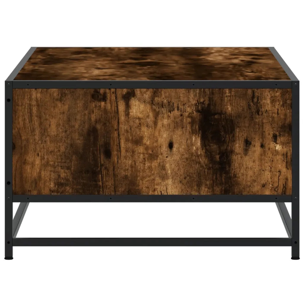 Tavolino Rovere Fumo 100x57x35cm in Legno Multistrato e Metallo 848761
