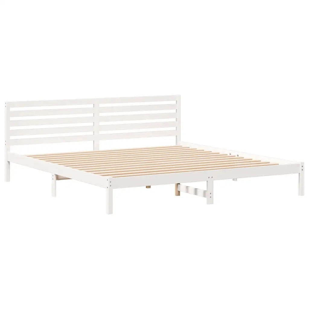 Struttura del letto Bianco 200 x 210 cm Pino massello