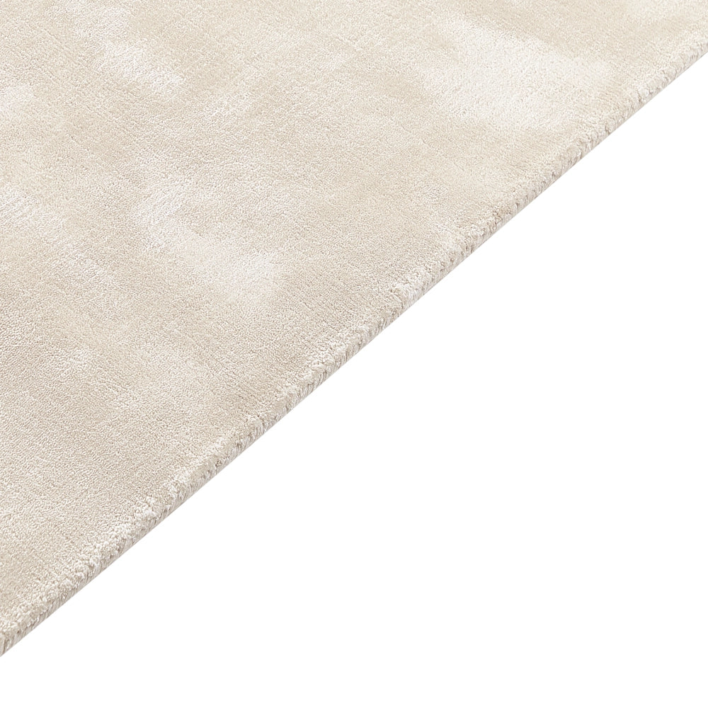 Tappeto a pelo corto in viscosa beige chiaro 80 x 300 cm pelo corto capitonné moderno