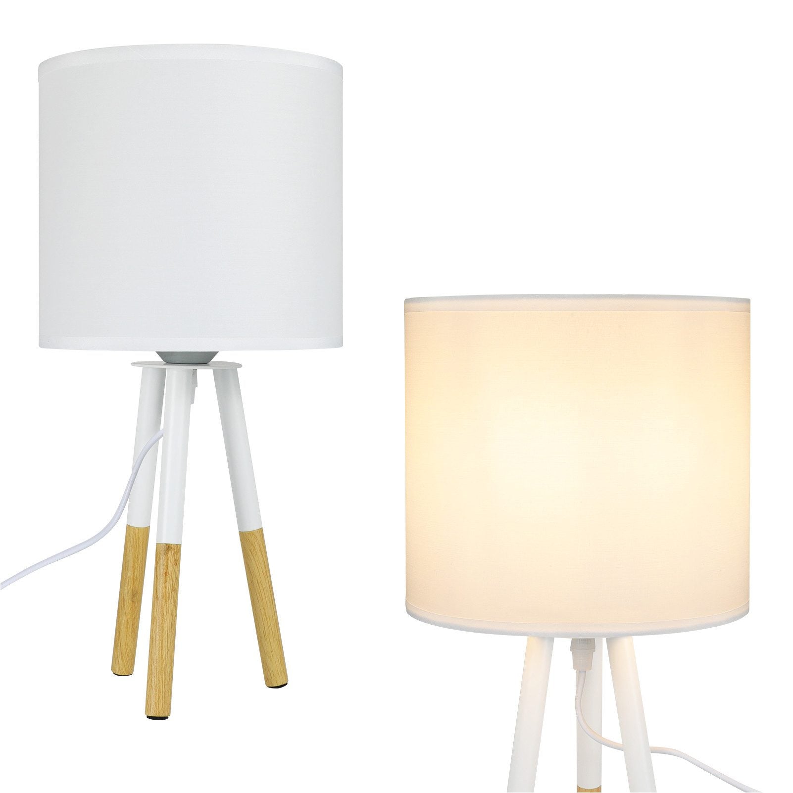 ZMH Lampada da tavolo LED E27 per camera da letto comodino