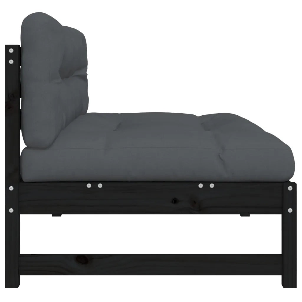 Divano Centrale-Sofa Modulare-Divanetto 120x80 cm in Legno Massello di Pino Nero 494279