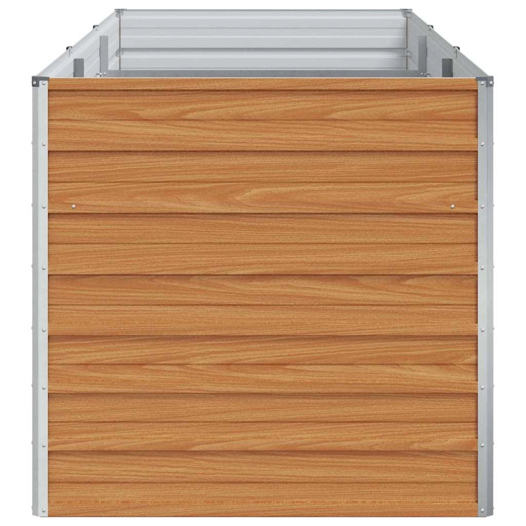 Set di 1 fioriera industriale rialzata 240 x 80 x 77 cm design elegante per esterni in acciaio zincato marrone chiaro 02_0059023