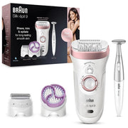 Braun, Epilatore Elettrico, Silk·épil 9, WetandDry, Con Accessori, Argento