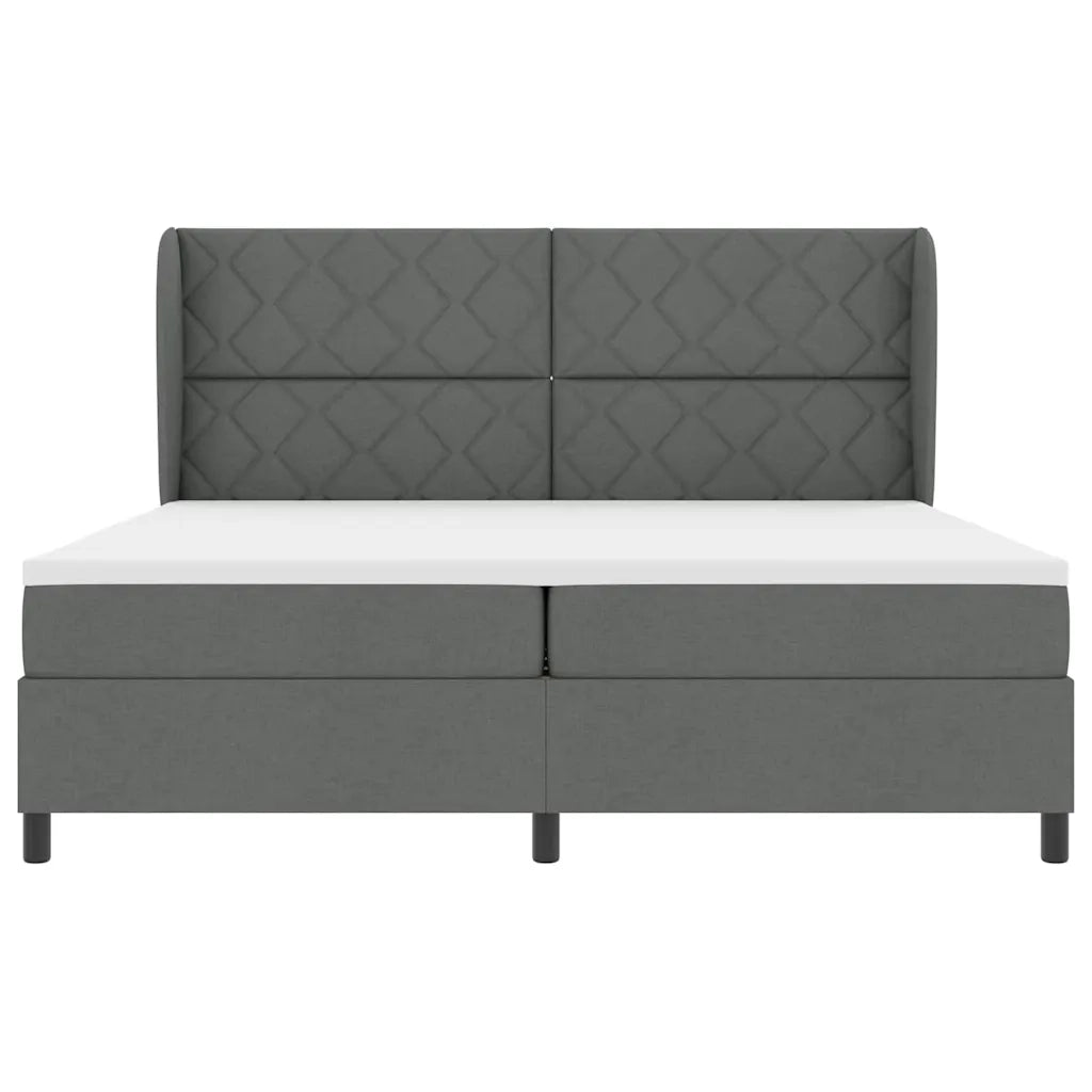 Letto a molle con materasso Grigio scuro 200 x 200 cm Tessuto 3340649