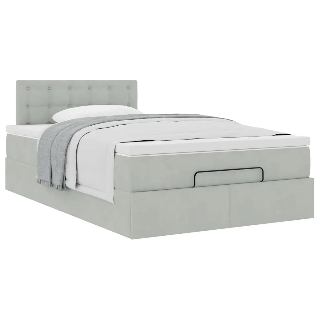 Struttura Letto Pouf con Materasso 120x200 cm Velluto 3311909