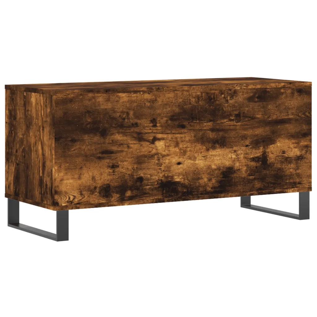 vidaXL Mobile Porta Dischi Rovere Fumo 100x38x48 cm Legno Multistrato