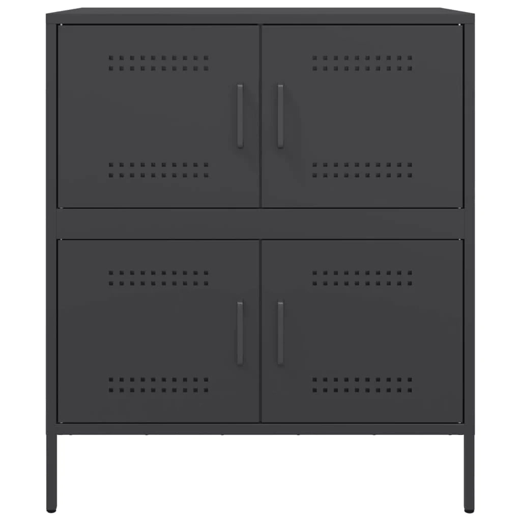 Buffet credenza cassettiera armadio mobile contenitore organizer per cucina soggiorno salotto 68 x 39 x 79 cm acciaio nero 02_0036021