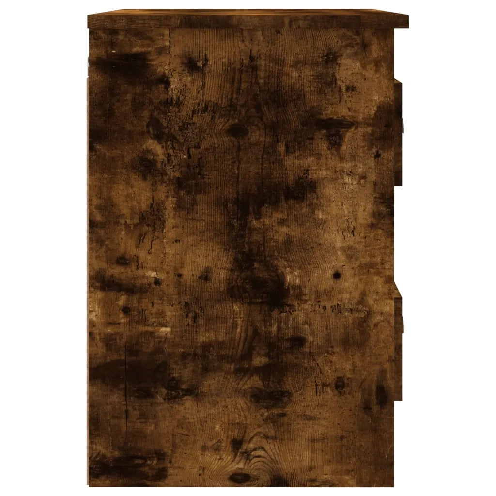 Comodino | Armadio da Notte | Mobiletto da notte a Parete Rovere Fumo 41,5x36x53 cm