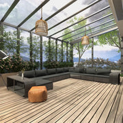Set Divani da Giardino 11 pz con Cuscini in Polyrattan Grigio 46828