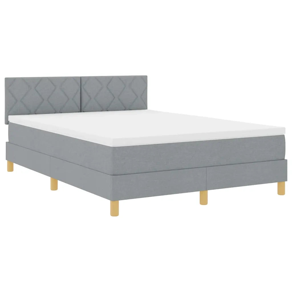 Letto a Sorgente LED con led Grigio chiaro 140 x 190 cm Tessuto 3342513