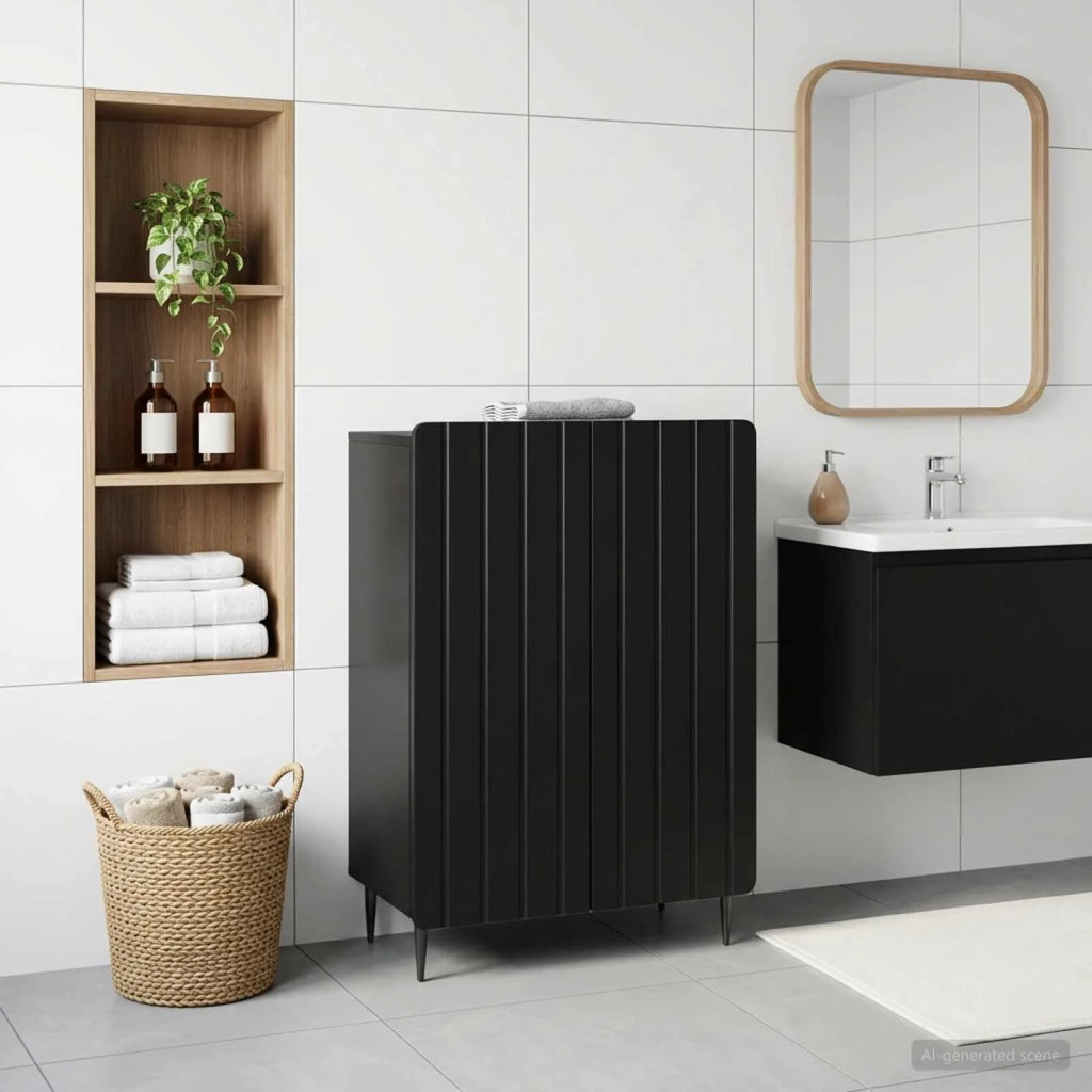 Mobiletto da Bagno ZWOLLE Nero 59,5 x 31 x 79,5 cm 896396