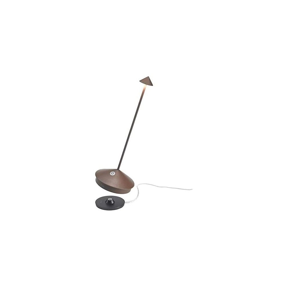 Lampada a led da tavolo Pina Pro Corten ricaricabile e dimmerabile senza fili Zafferano 2200-2700-3000K