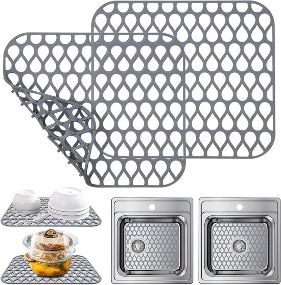 Matte silicatizzate pieghevoli termoresistenti per vasca da bagno 2 pezzi - Protezioni antiscivolo per vasca da bagno