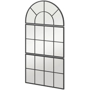 Specchio da Parete ad Arco Stile Finestra per Camera da Letto e Ingresso, 76x43 cm, Nero