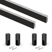 Emuca Kit tubo per armadio Luxe, 0,75 m, Nero testurizzato, Alluminio e Tecnoplastica, 1 kit