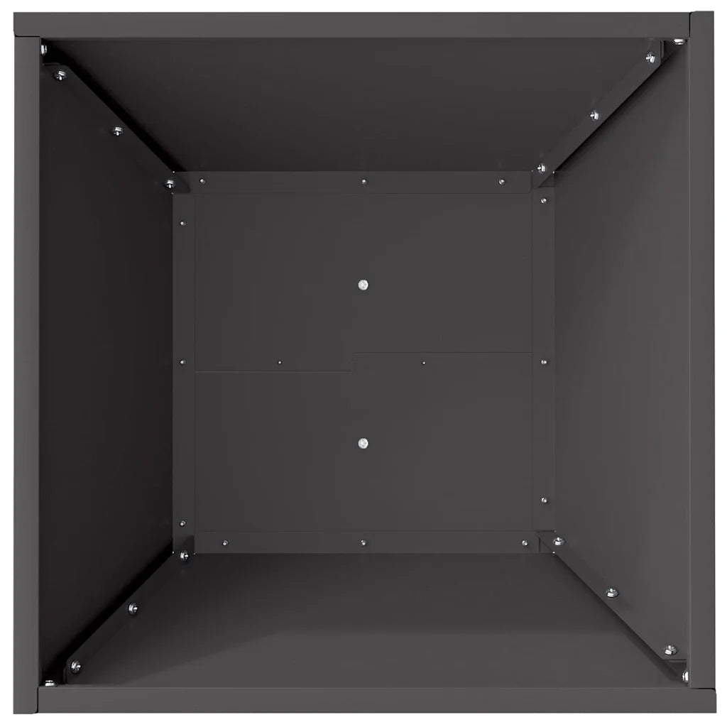 Vaso da giardino Nero 40 x 40 x 15 cm Acciaio laminato a freddo 873810