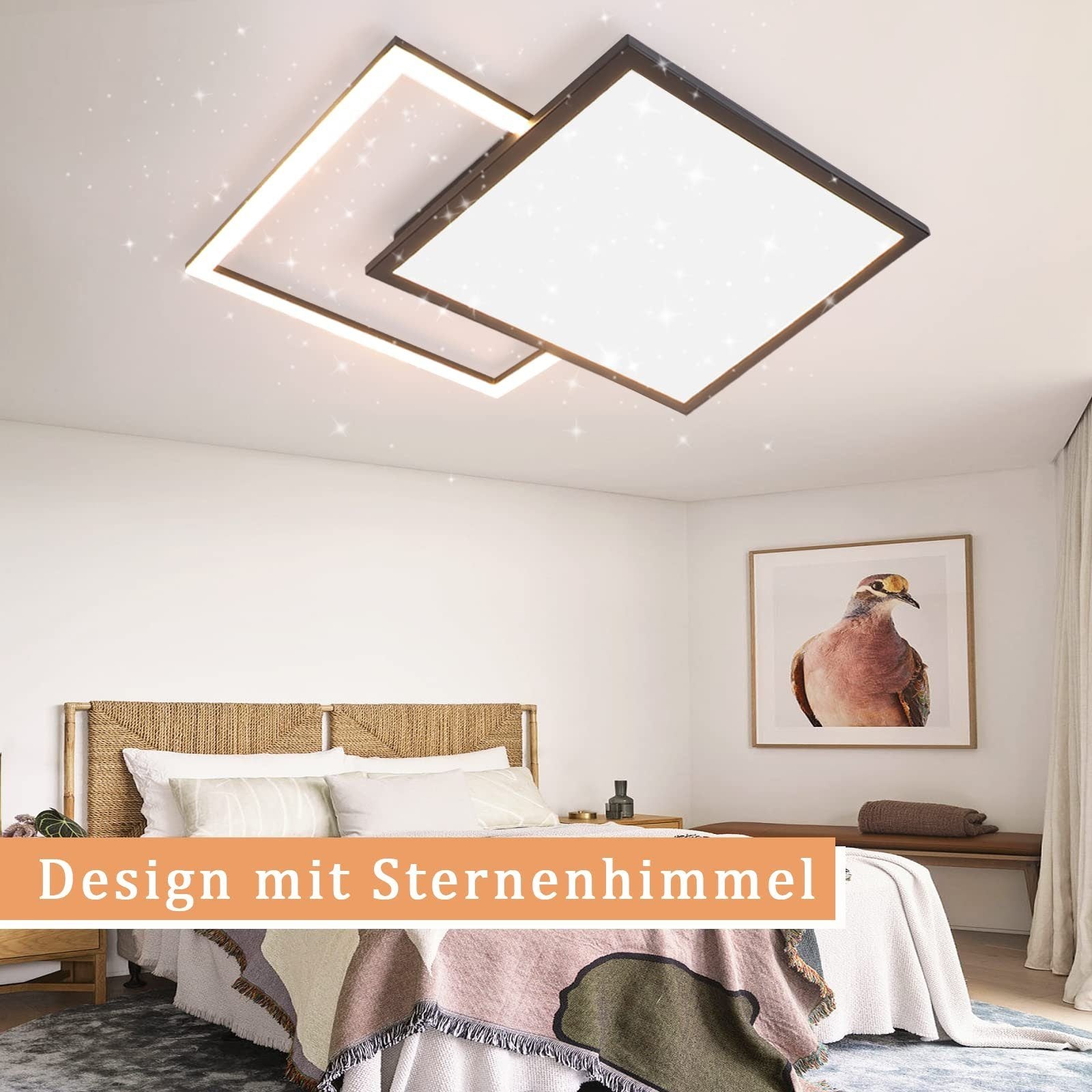 ZMH Lampada da soffitto plafoniera LED doppia stella 46W per soggiorno