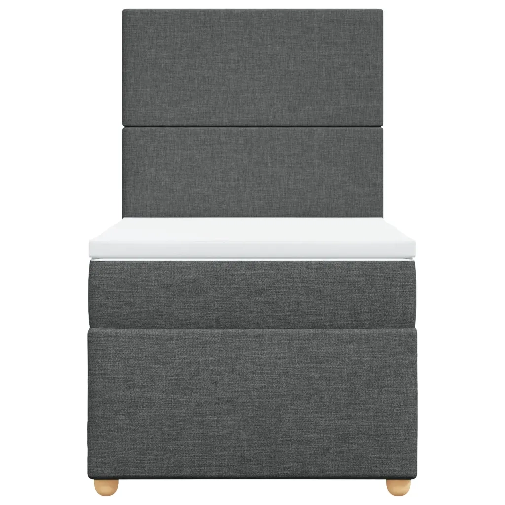 Giroletto a Molle con Materasso Grigio Scuro 80x200 cm Tessuto