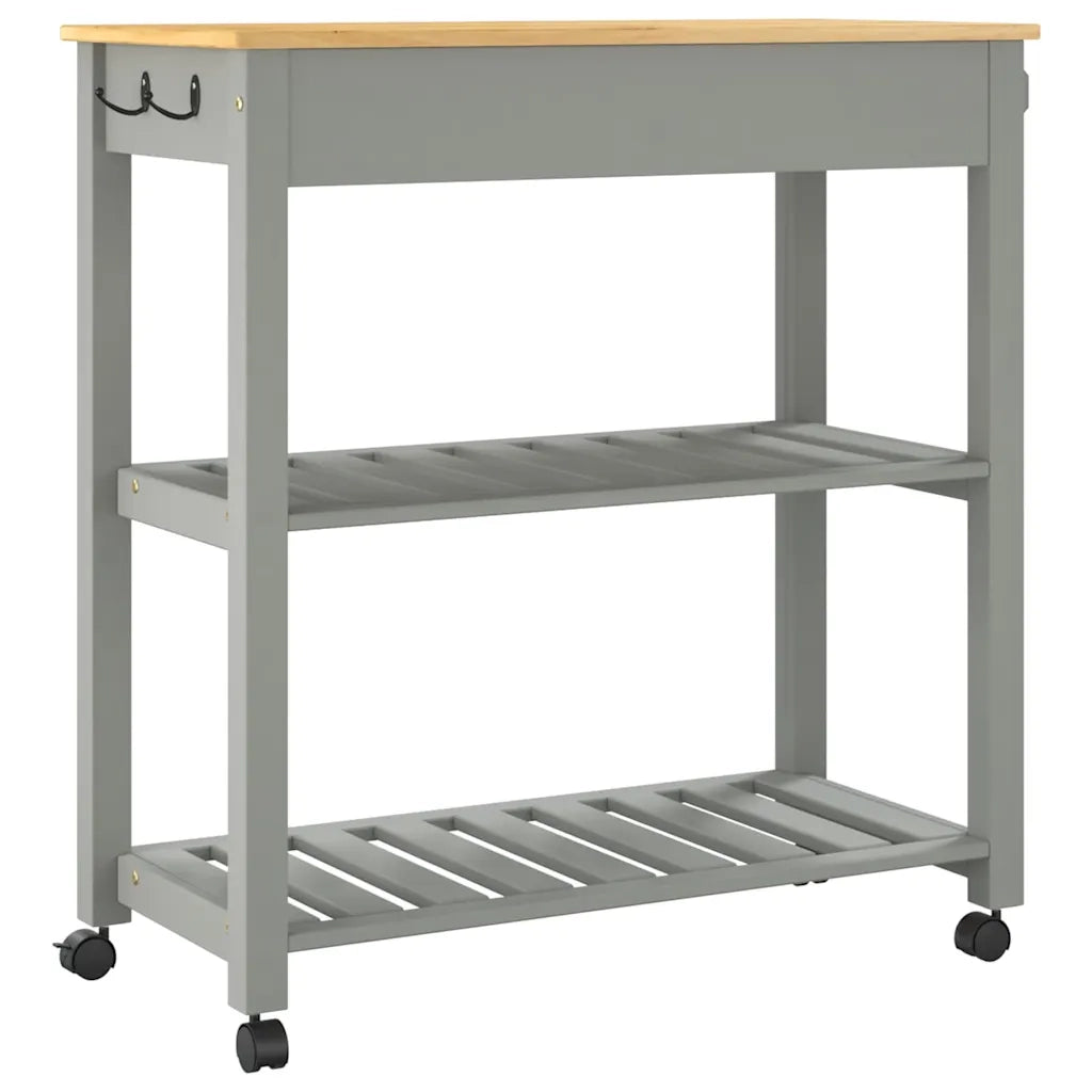 Carrello da Cucina-Scaffale per Cucina MONZA 84x40x88,5 cm in Legno Massello di Pino 972631