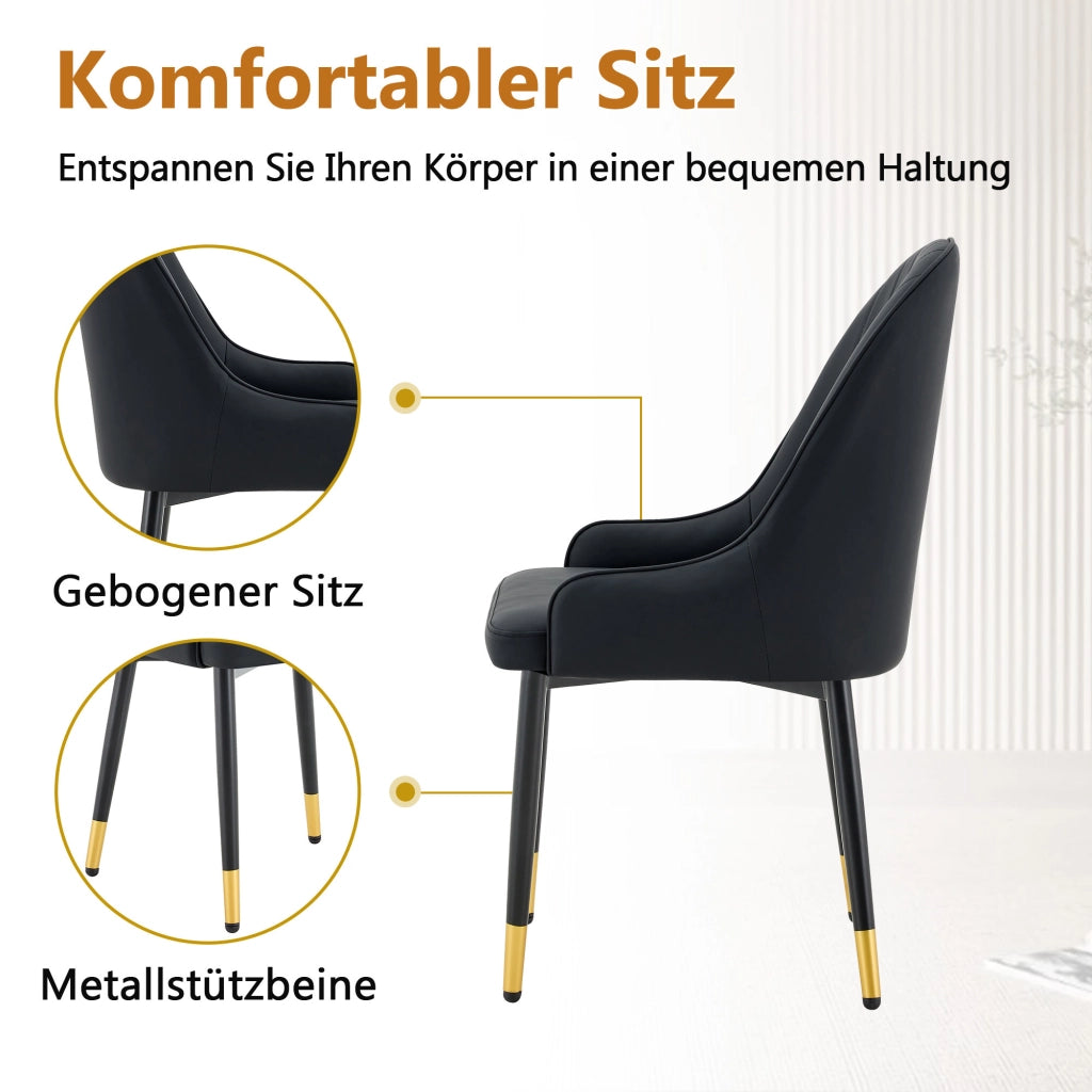 SEDIA da pranzo Set da 2 pezzi 91 cm PU Nero